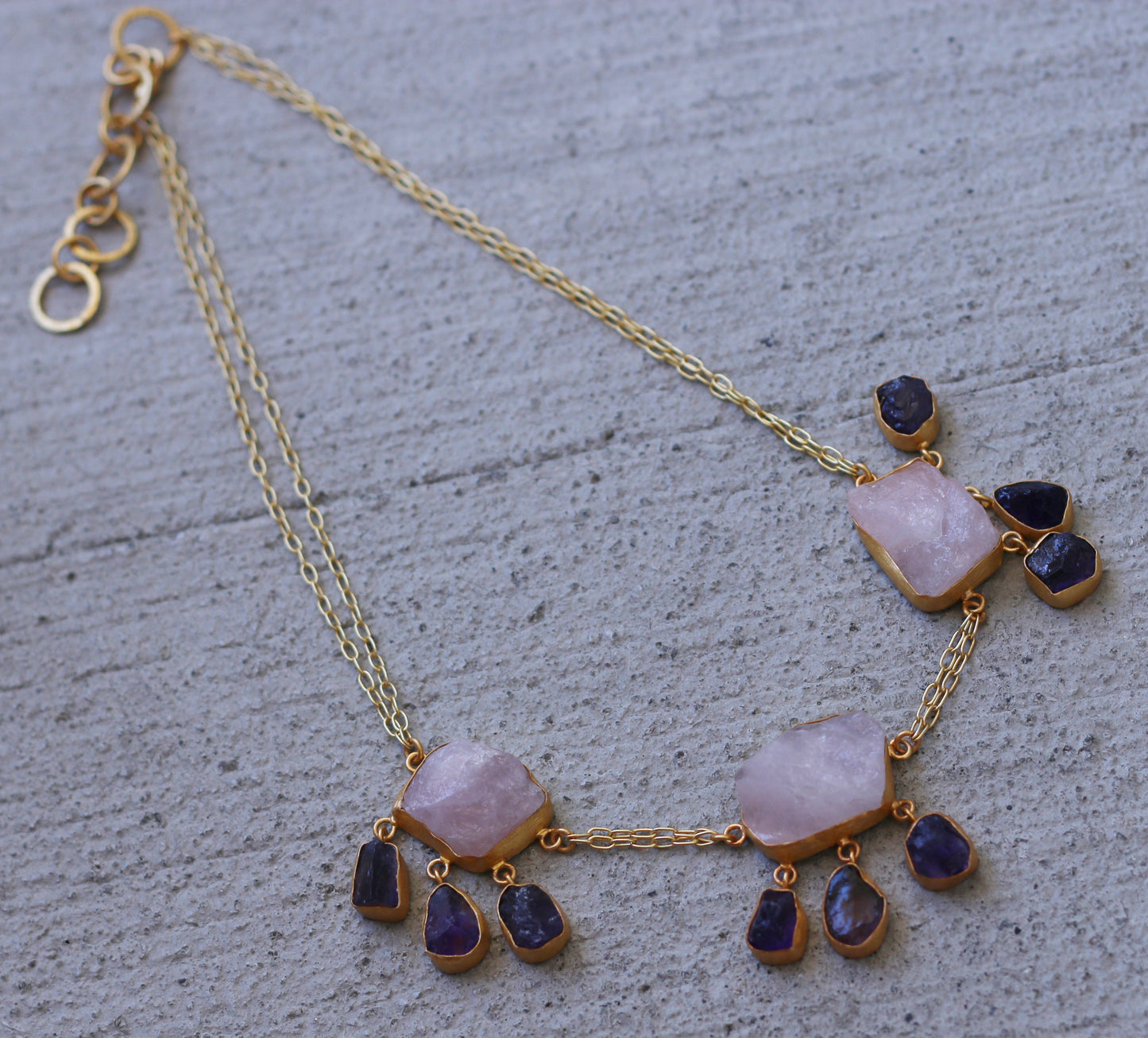 CLUSTER 18K GOLD PLATED NECKLACE - The Glam Harbor