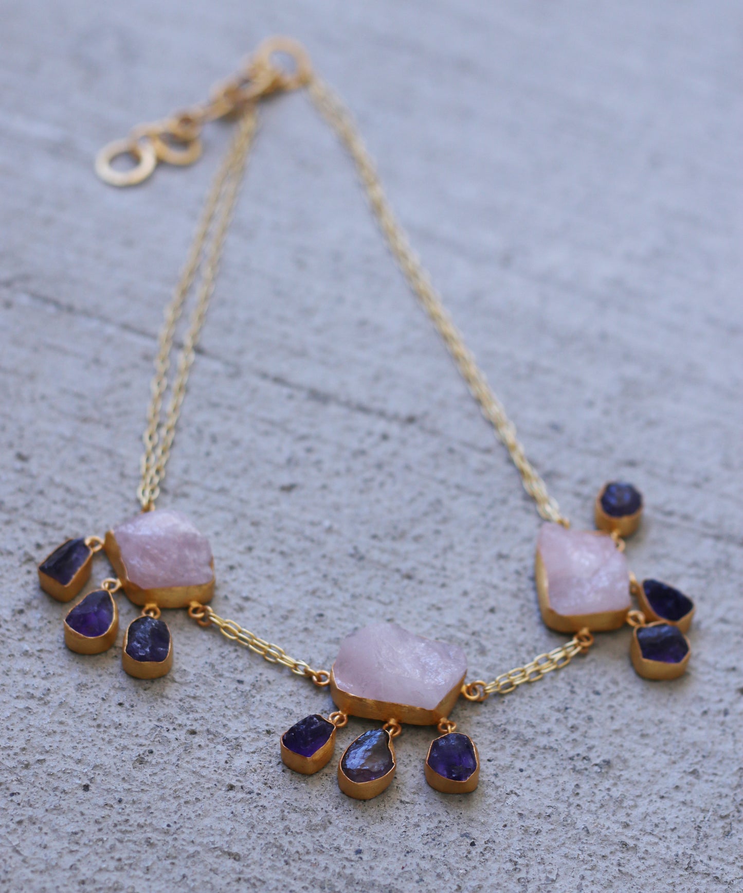 CLUSTER 18K GOLD PLATED NECKLACE - The Glam Harbor