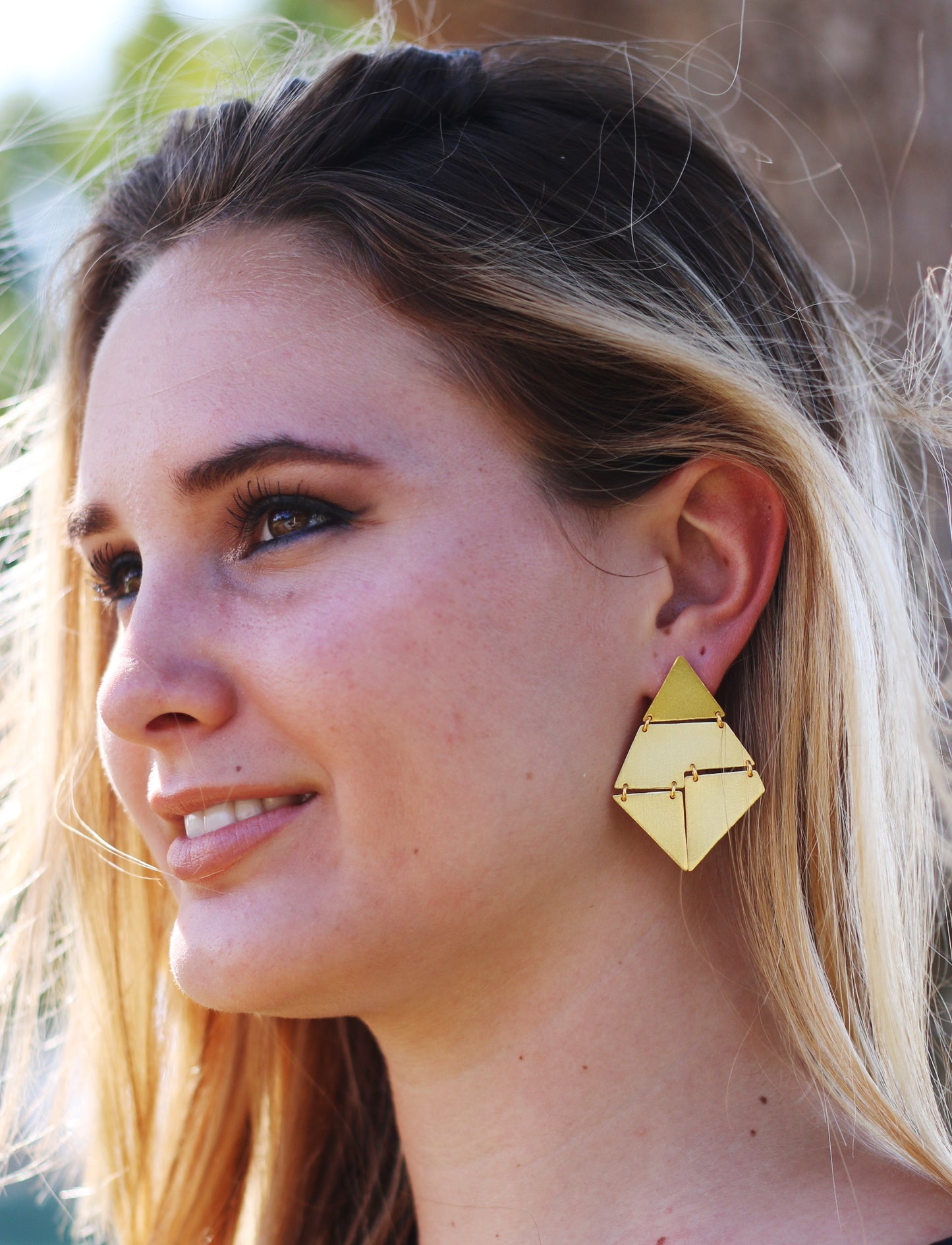 PYRAMID HANDCRAFTED  18K GOLD PLATED EARRINGS - The Glam Harbor