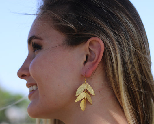 BEVY HANDCRAFTED 18K GOLD PLATED HOOK EARRINGS - The Glam Harbor