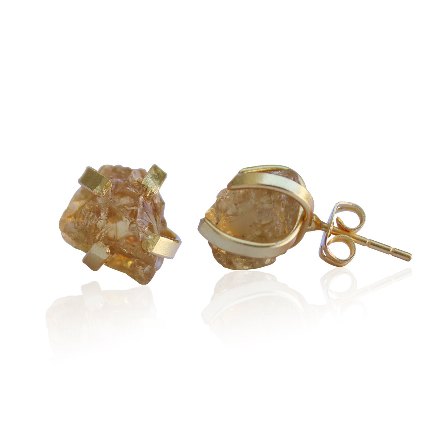 RAW NATURAL STONE STUD EARRINGS - AMETHYST - The Glam Harbor