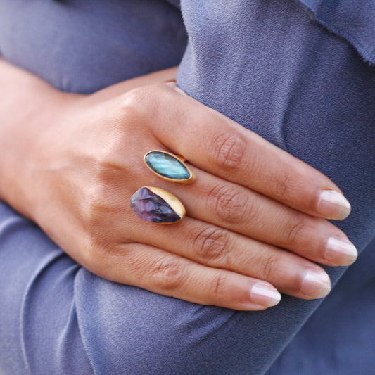 GEMINATE ADJUSTABLE RING - The Glam Harbor